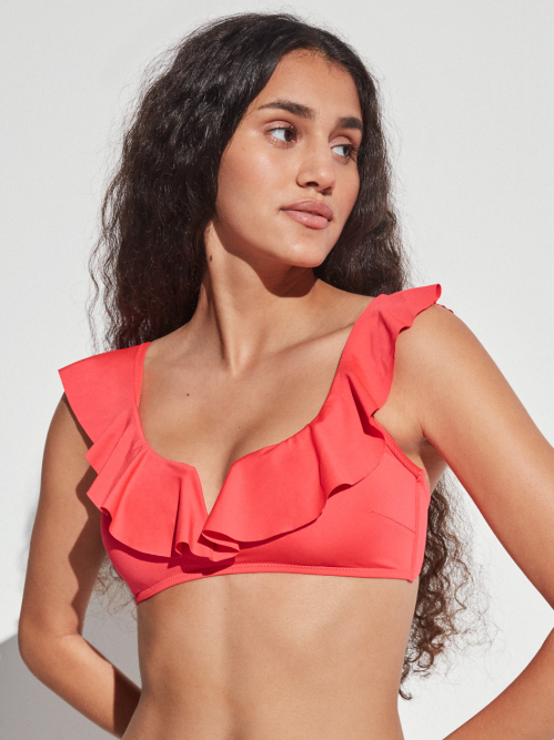 Bikini Fucsia De Volantes Top Gisela