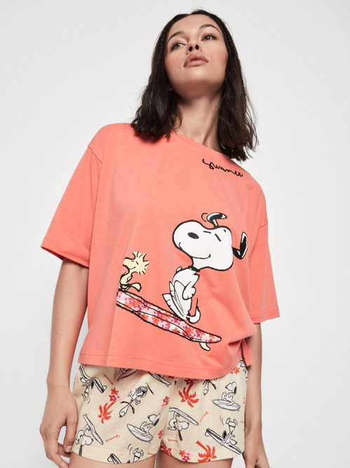 Pijama corto estampado Snoopy - Gisela