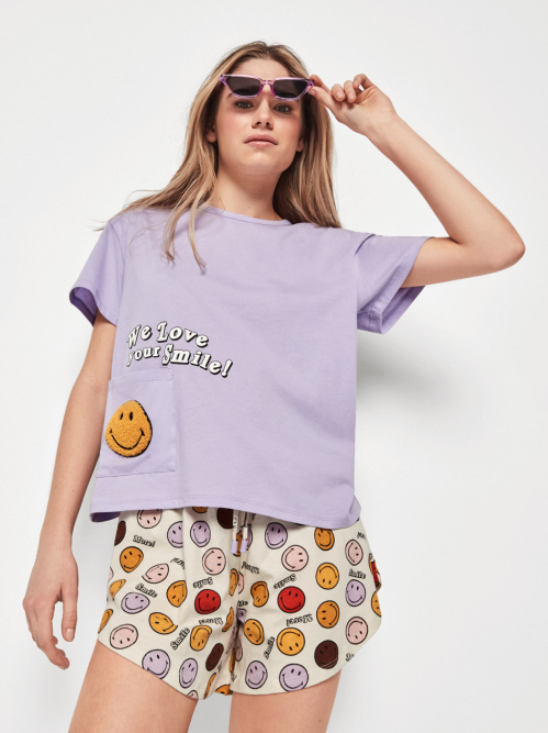 Pijama corto estampado Smiley - Gisela